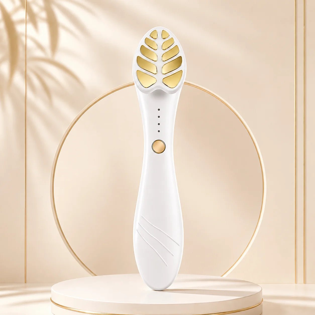 24K Gold Massage Head EMS Facial Beauty Instrument Red Light Heat Facial Beauty Device for Skin Rejuvenation Face Massager